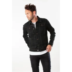 New Star Jeans Harvard Jacket Stretch Denim Blue Black