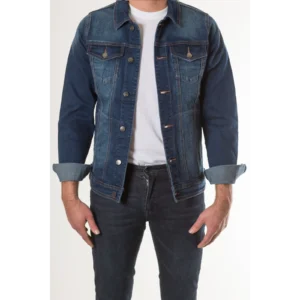 New Star Jeans Harvard Jacket Stretch Denim Stone Used