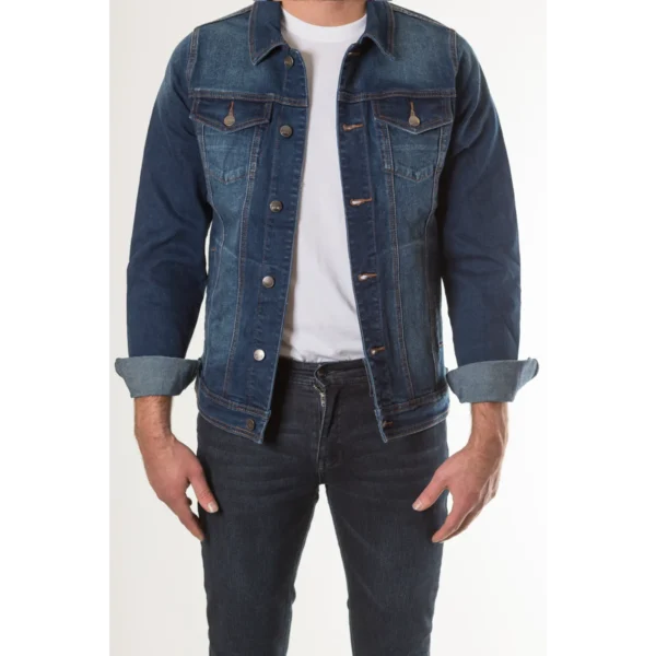 New Star Jeans Harvard Jacket Stretch Denim Stone Used